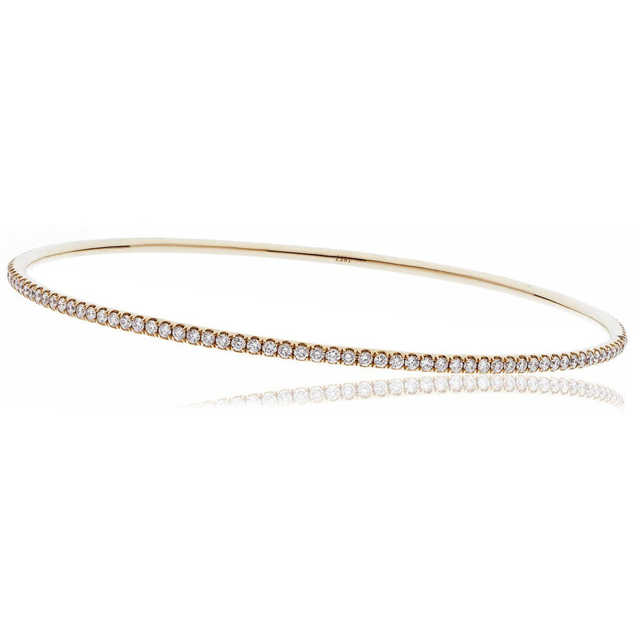 Diamond Claw Set Slave Bangle 2.95ct F VS Quality in 18k Rose Gold - My Jewel World