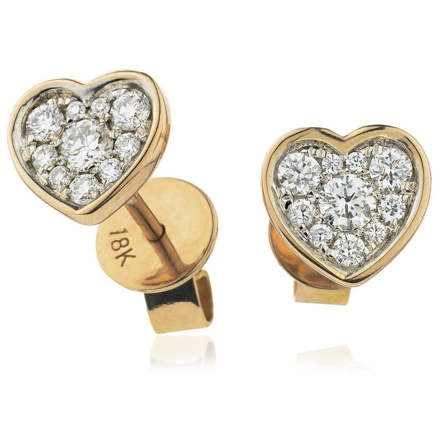 Diamond Cluster Earrings 0.20ct F VS Quality in 18k Rose Gold - My Jewel World