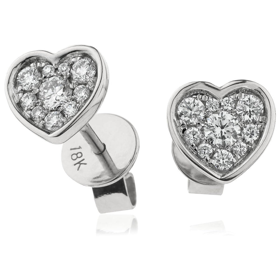 Diamond Cluster Earrings 0.20ct F VS Quality in 18k White Gold - My Jewel World
