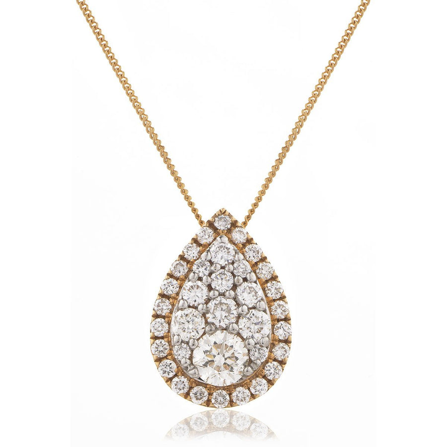 Diamond Cluster Pendant Necklace 0.25ct F VS Quality in 18k Rose Gold - My Jewel World