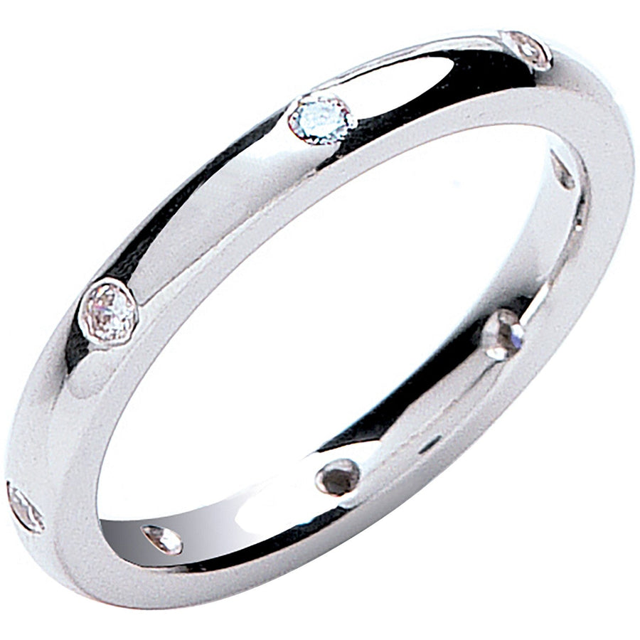 Diamond Court Shape Wedding Ring 0.13ct H-VS Quality in Platinum - My Jewel World