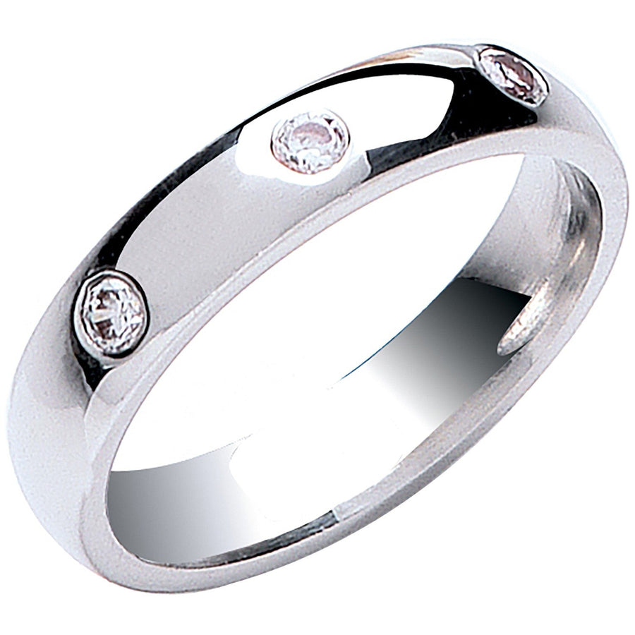 Diamond Court Shape Wedding Ring 0.15ct H-VS Quality in Platinum - My Jewel World