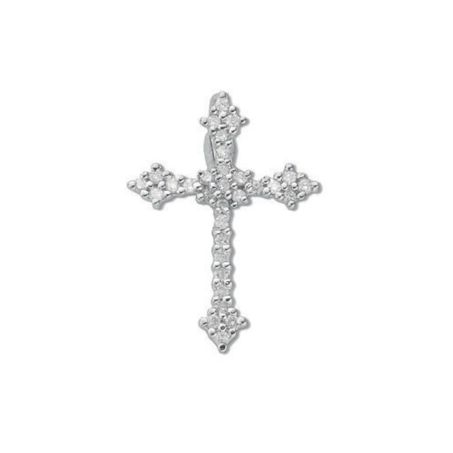 Diamond Cross Pendant Necklace 0.25ct H-SI in 9K Yellow Gold - My Jewel World
