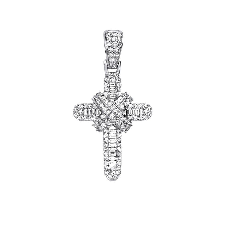 Diamond Cross Pendant Necklace 0.44ct H-SI in 9K Yellow Gold - My Jewel World
