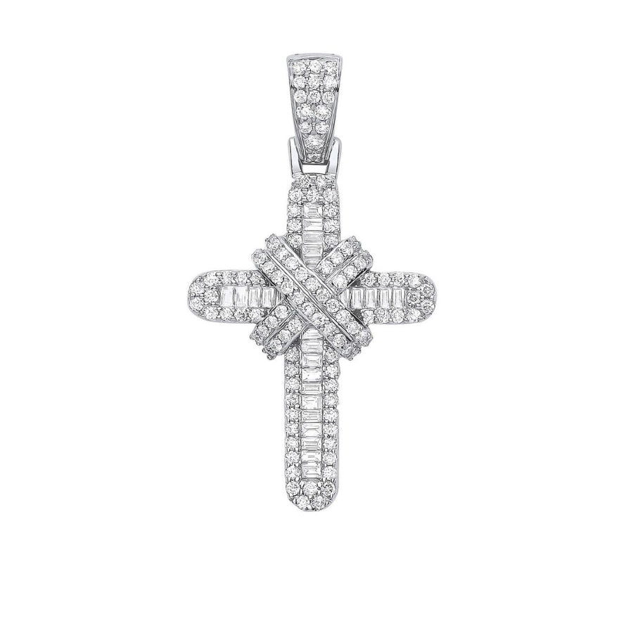 Diamond Cross Pendant Necklace 0.81ct H-SI in 9K Yellow Gold - My Jewel World