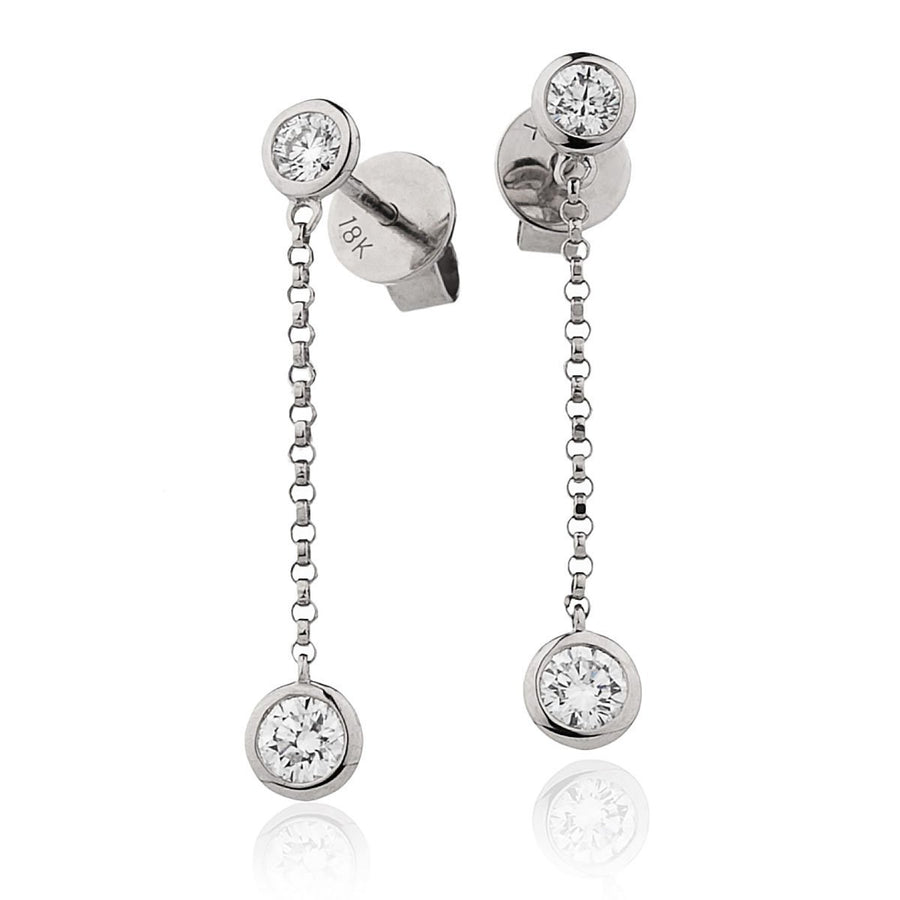 Diamond Drop Earrings 0.55ct F VS Quality in 18k White Gold - My Jewel World