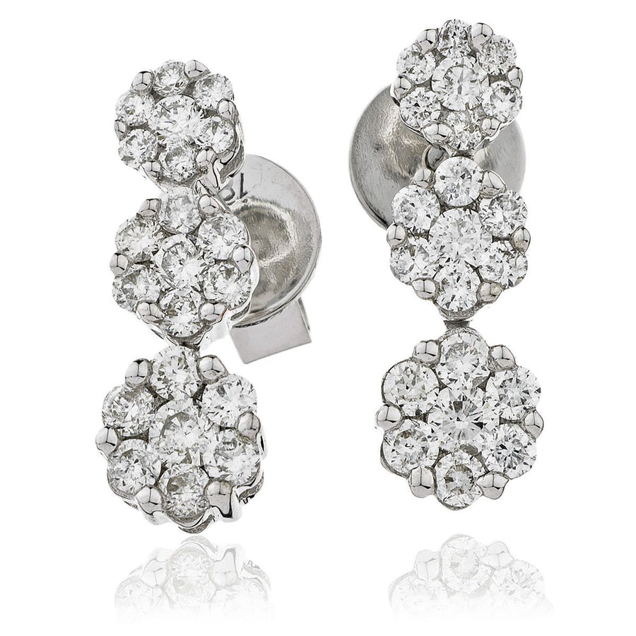 Diamond Drop Earrings 0.70ct F VS Quality in 18k White Gold - My Jewel World