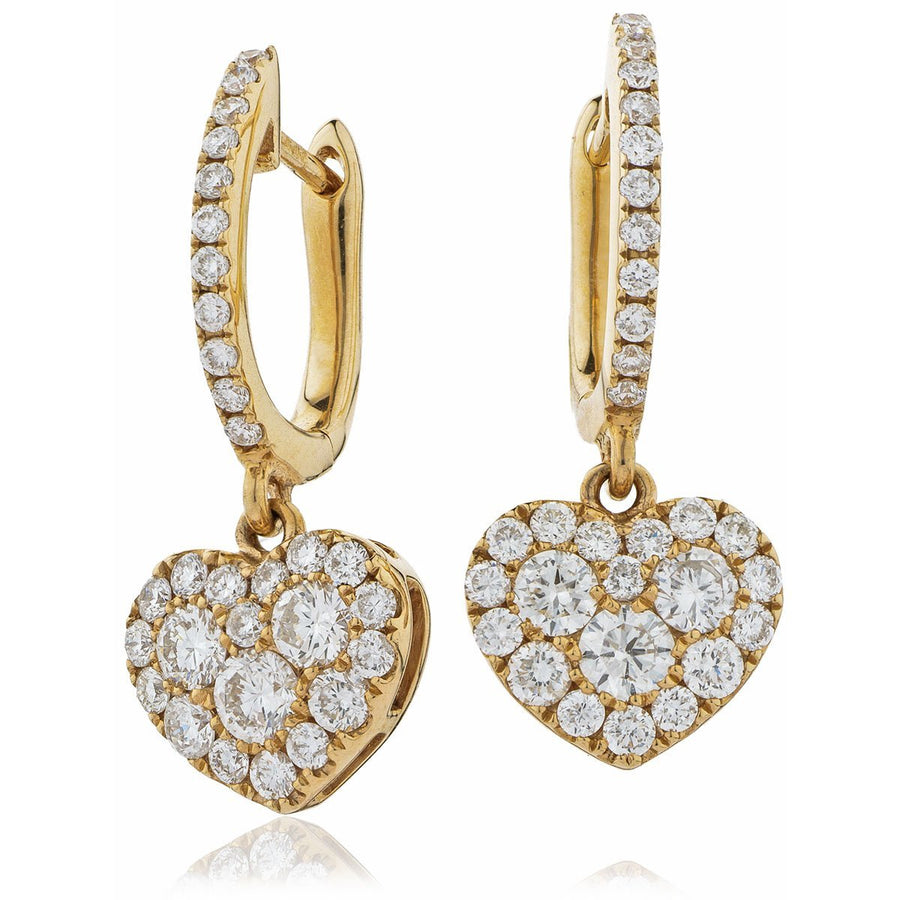 Diamond Drop Earrings 0.90ct F VS Quality in 18k Rose Gold - My Jewel World