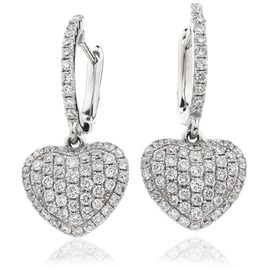 Diamond Drop Earrings 0.90ct F VS Quality in 18k White Gold - My Jewel World