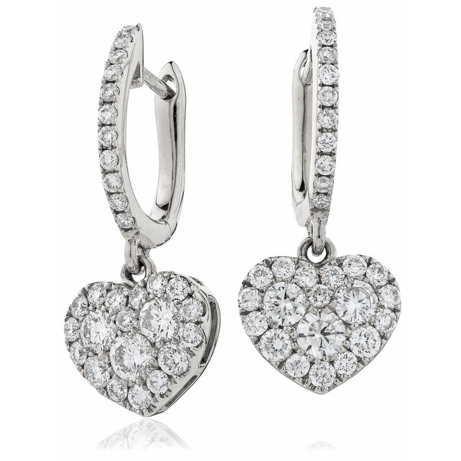 Diamond Drop Earrings 0.90ct F VS Quality in 18k White Gold - My Jewel World
