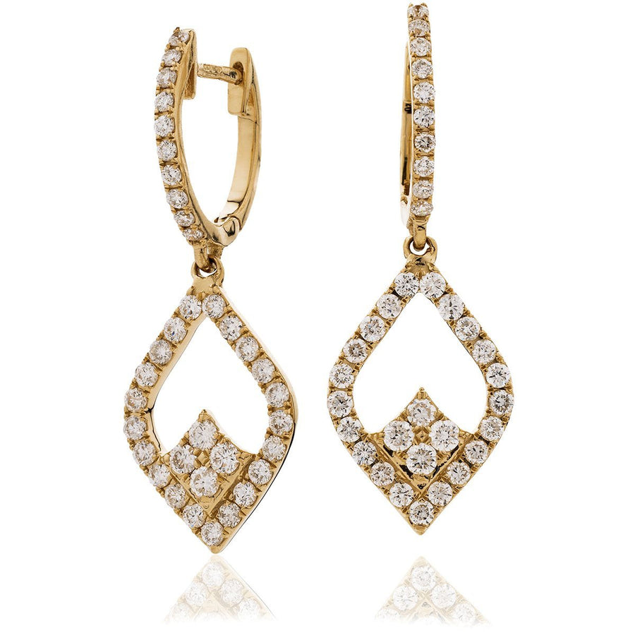 Diamond Drop Earrings 1.00ct F VS Quality in 18k Rose Gold - My Jewel World