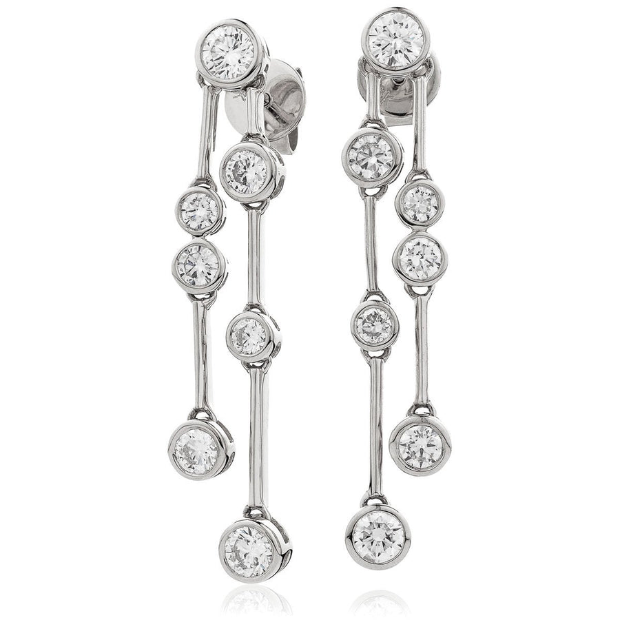 Diamond Drop Earrings 1.40ct F VS Quality in 18k White Gold - My Jewel World