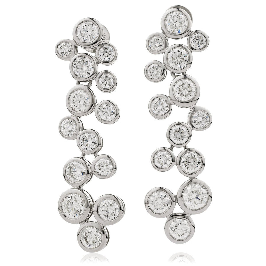 Diamond Drop Earrings 5.00ct F VS Quality in 18k White Gold - My Jewel World