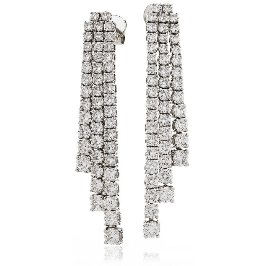 Diamond Drop Earrings 8.15ct F VS Quality in 18k White Gold - My Jewel World
