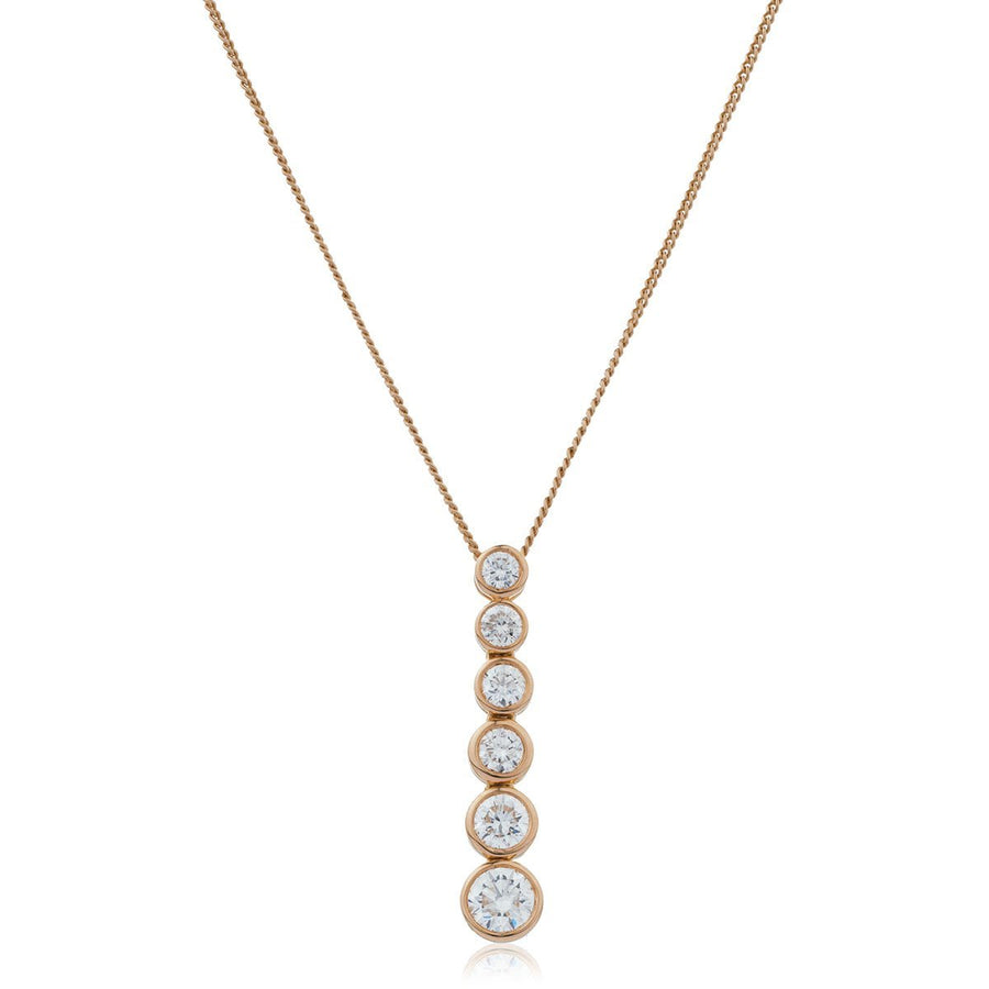 Diamond Drop Pendant Necklace 0.40ct F VS Quality in 18k Rose Gold - My Jewel World