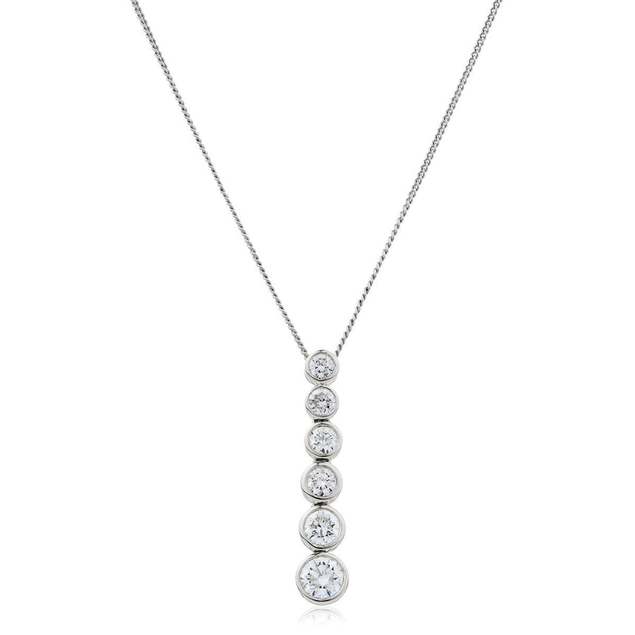 Diamond Drop Pendant Necklace 0.40ct F VS Quality in 18k White Gold - My Jewel World