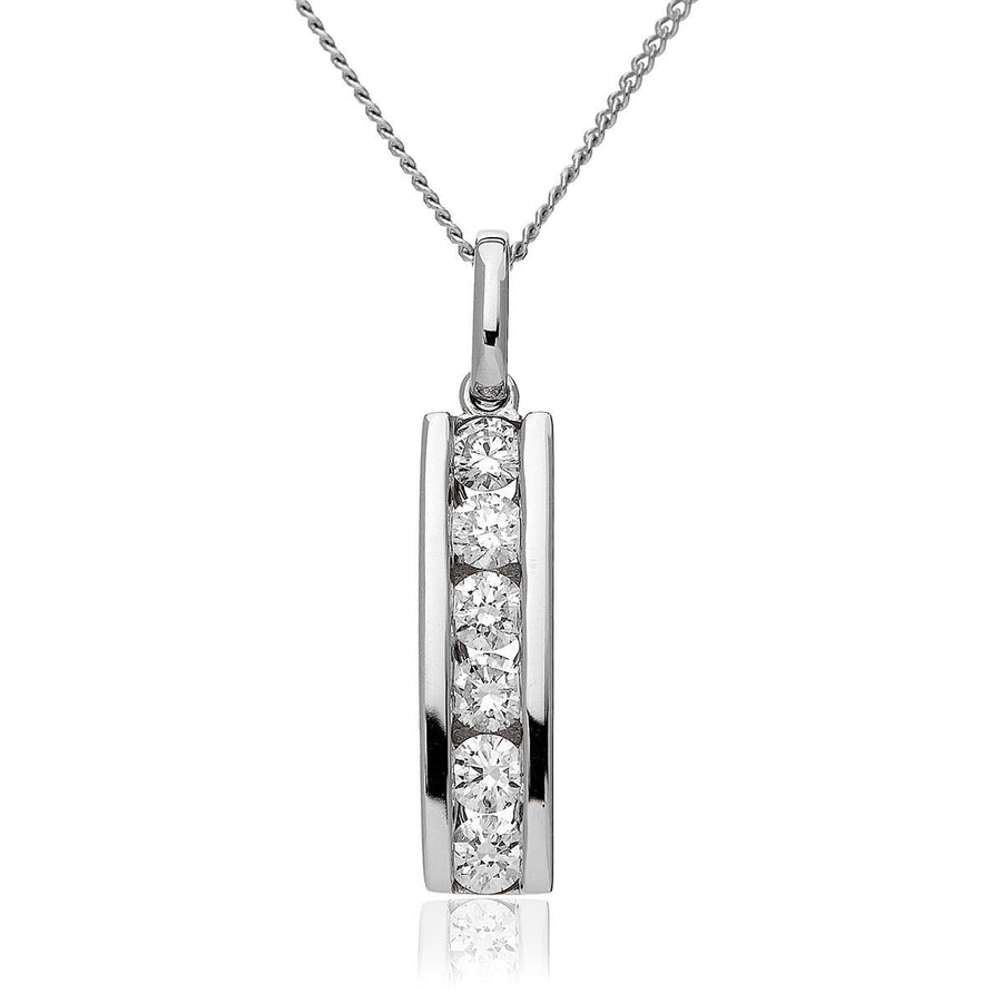 Diamond Drop Pendant Necklace 0.50ct F VS Quality in 18k White Gold - My Jewel World