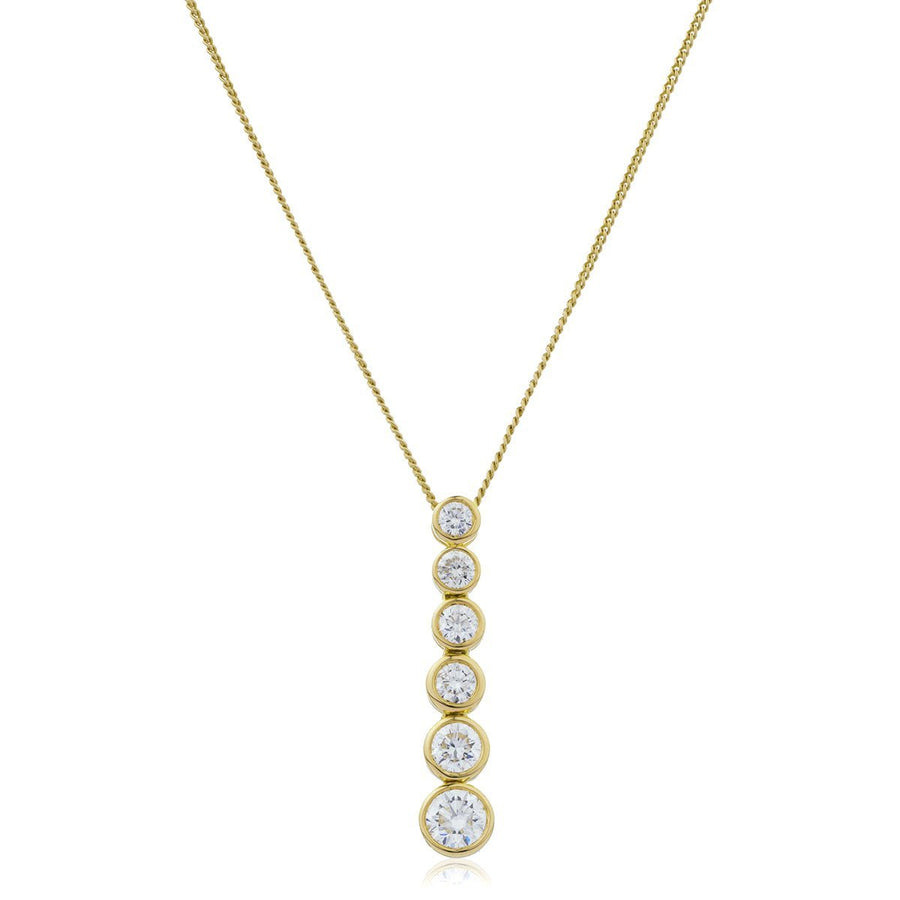 Diamond Drop Pendant Necklace 0.65ct F VS Quality in 18k Yellow Gold - My Jewel World