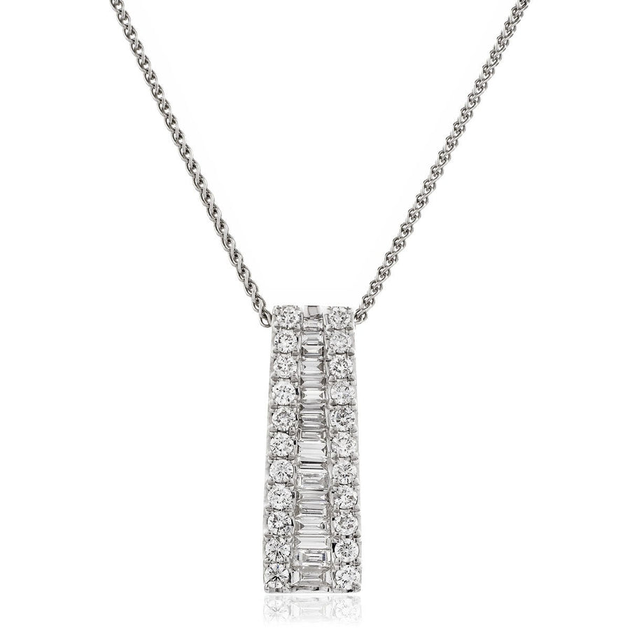 Diamond Drop Pendant Necklace 0.75ct F VS Quality in 18k White Gold - My Jewel World