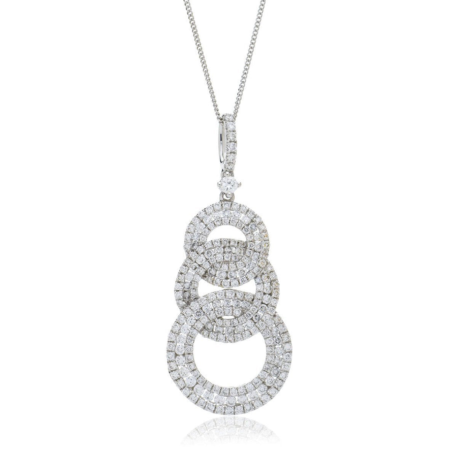 Diamond Drop Pendant Necklace 1.20ct F VS Quality in 18k White Gold - My Jewel World