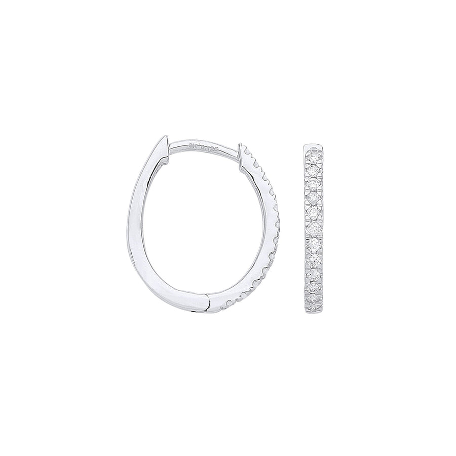 Diamond Earring Hoops 0.25ct H-SI Quality Set in 9K White Gold - My Jewel World