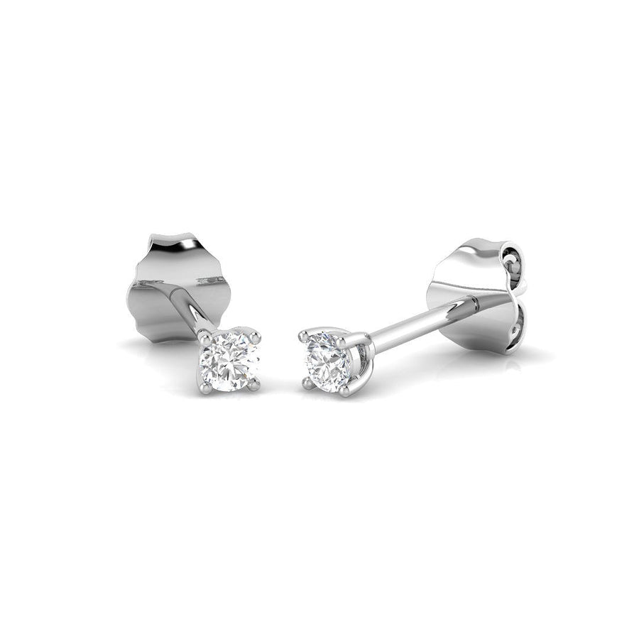 Diamond Earrings 0.10ct F VS Quality Studs in 18k White Gold - My Jewel World
