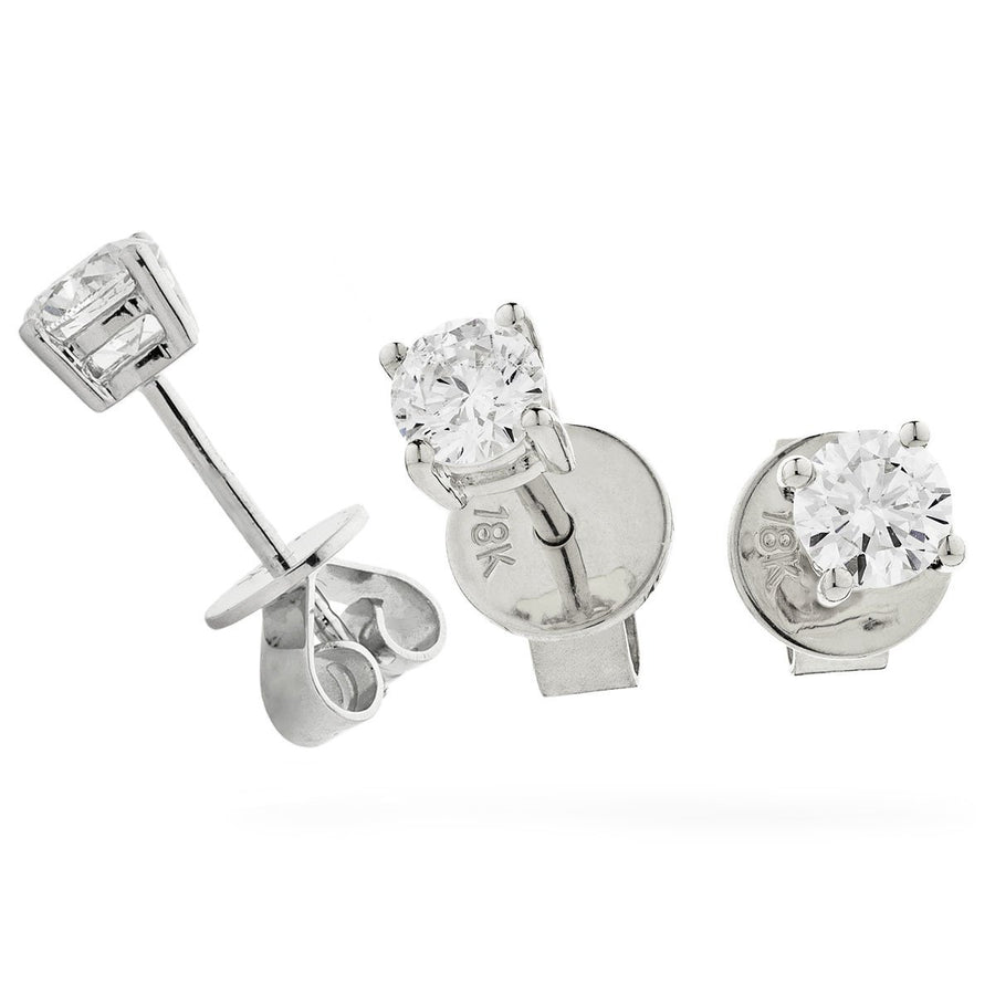 Diamond Earrings 0.20CT F VS Quality Studs in 18k White Gold - My Jewel World