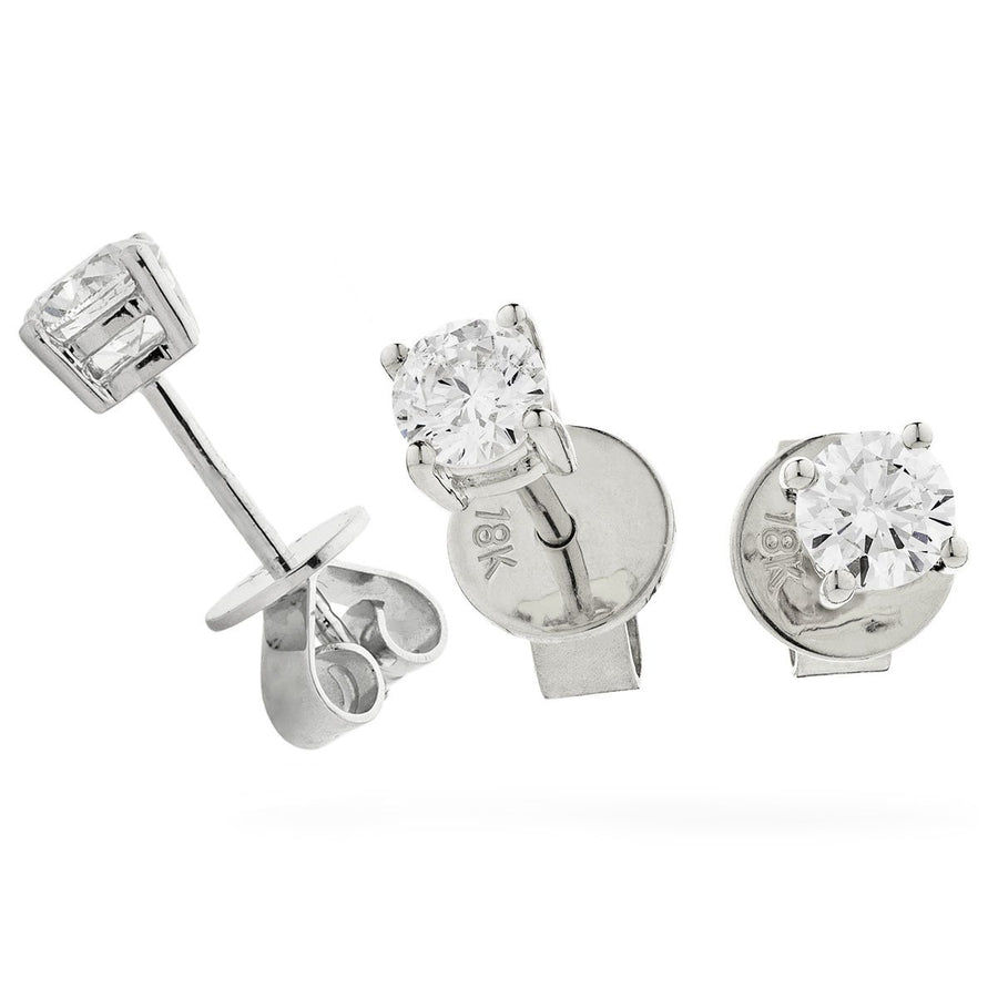 Diamond Earrings 0.30CT F VS Quality Studs in 18k White Gold - My Jewel World