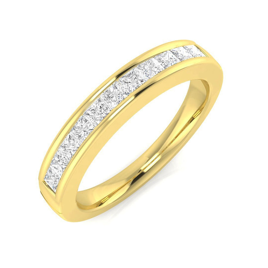 Diamond Eternity 13 Stone Ring 0.50ct F-VS Quality in 18k Yellow Gold - My Jewel World