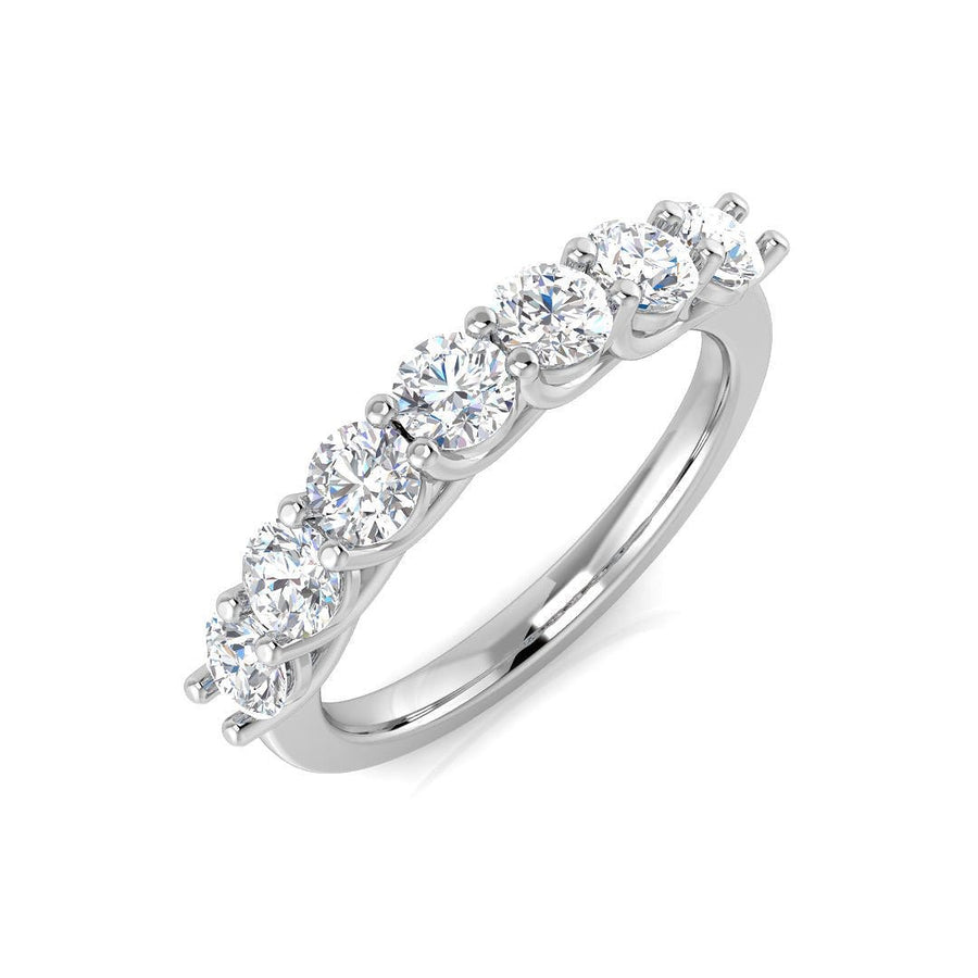 Diamond Eternity 7 Stone Ring 1.00ct F-VS Quality in Platinum - My Jewel World