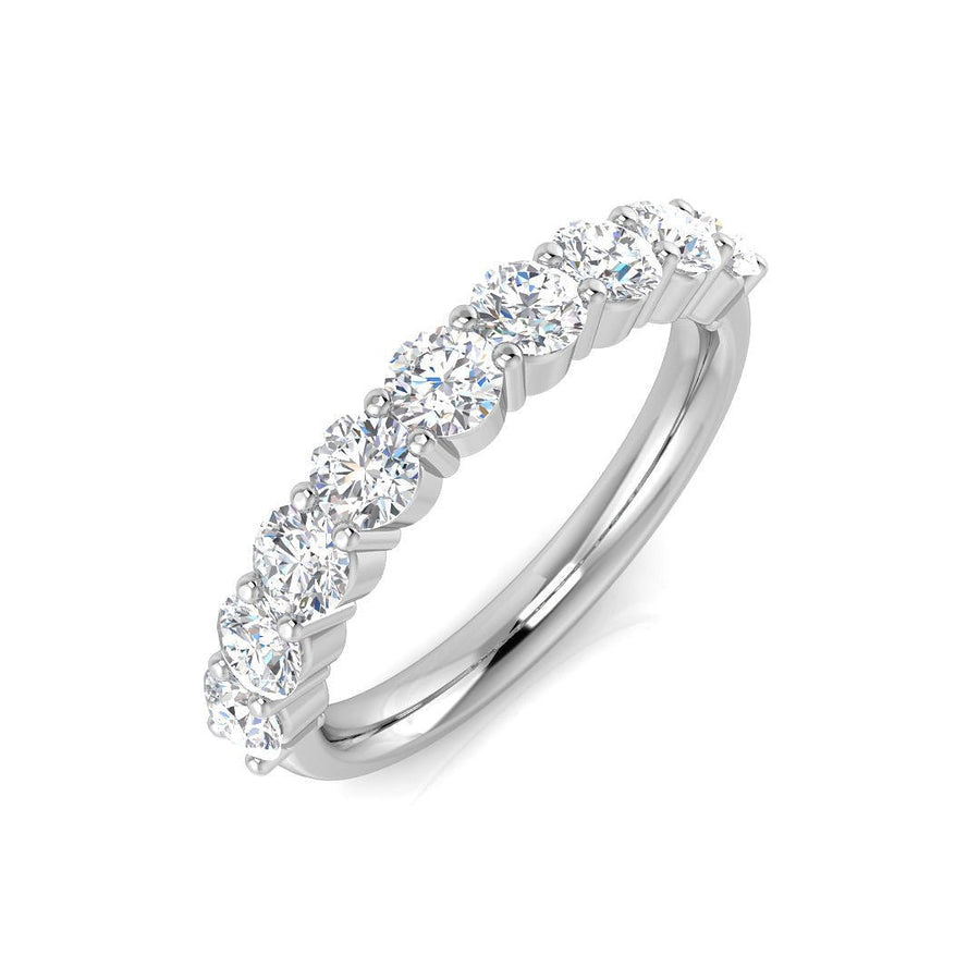 Diamond Eternity 9 Stone Ring 1.00ct F-VS Quality in 18k White Gold - My Jewel World