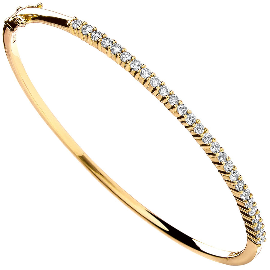 Diamond Eternity Bangle 1.10ct H-SI Quality in 18K Yellow Gold - My Jewel World