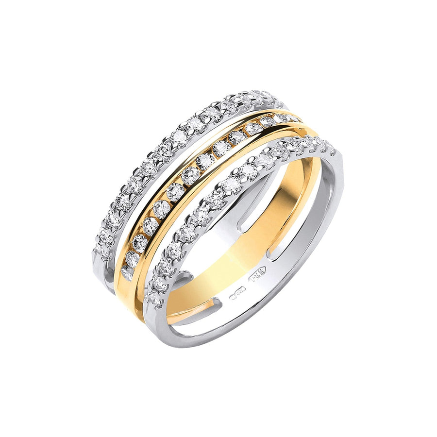 Diamond Eternity Ring 0.50ct H-SI Quality in 18K 2 Tone Gold - My Jewel World