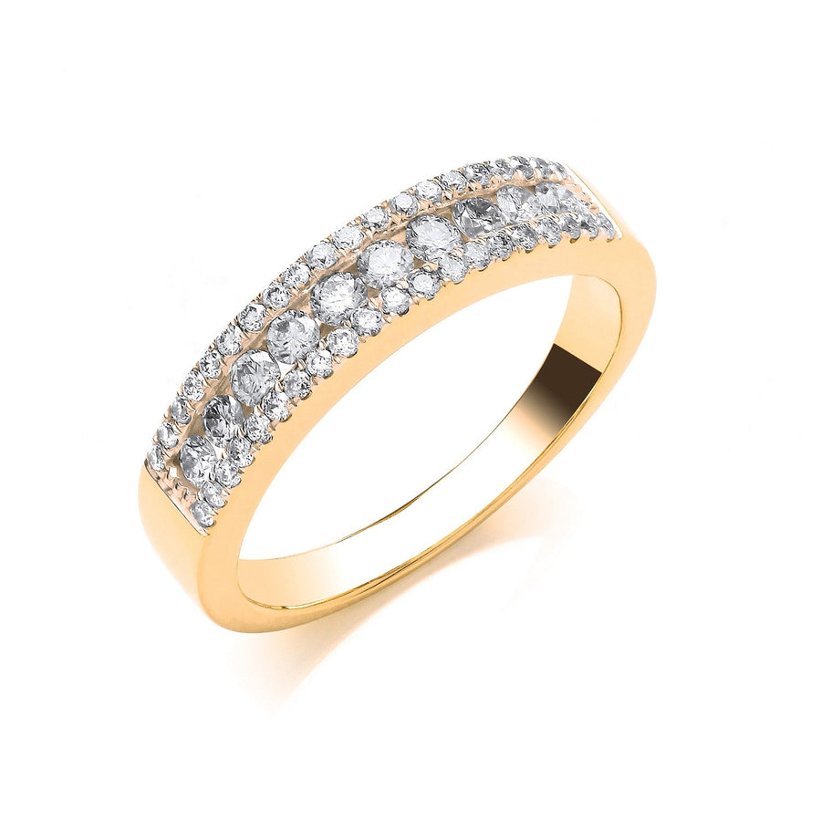 Diamond Eternity Ring 0.50ct H-SI Quality in 18K Yellow Gold - My Jewel World