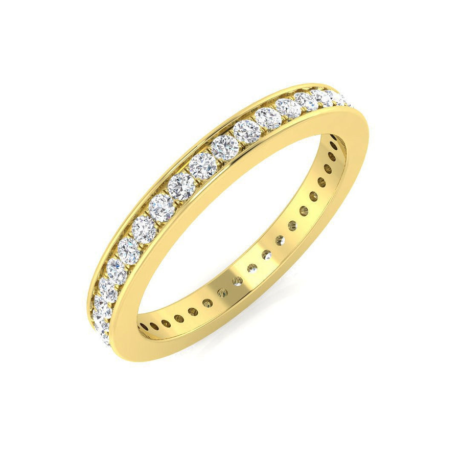 Diamond Eternity Ring 2.3mm 0.50ct F-VS Quality in 18k Yellow Gold - My Jewel World