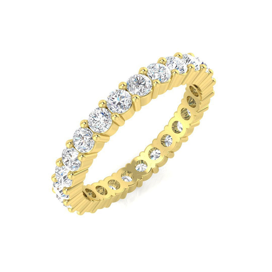 Diamond Eternity Ring 2.4mm 1.50ct F-VS Quality in 18k Yellow Gold - My Jewel World