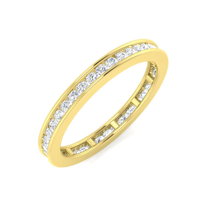 Diamond Eternity Ring 2.5mm 0.50ct F-VS Quality in 18k Yellow Gold - My Jewel World