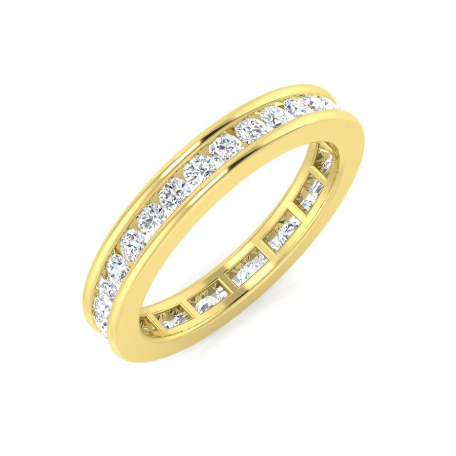 Diamond Eternity Ring 2.6mm 0.80ct F-VS Quality in 18k Yellow Gold - My Jewel World