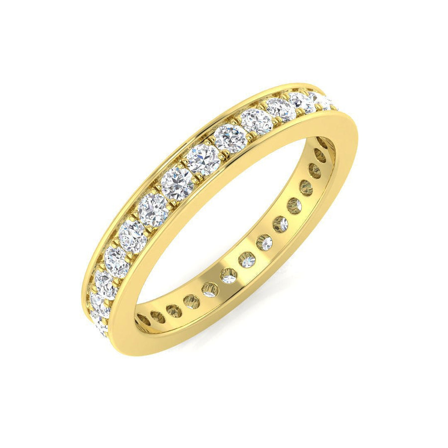 Diamond Eternity Ring 2.7mm 0.80ct F-VS Quality in 18k Yellow Gold - My Jewel World