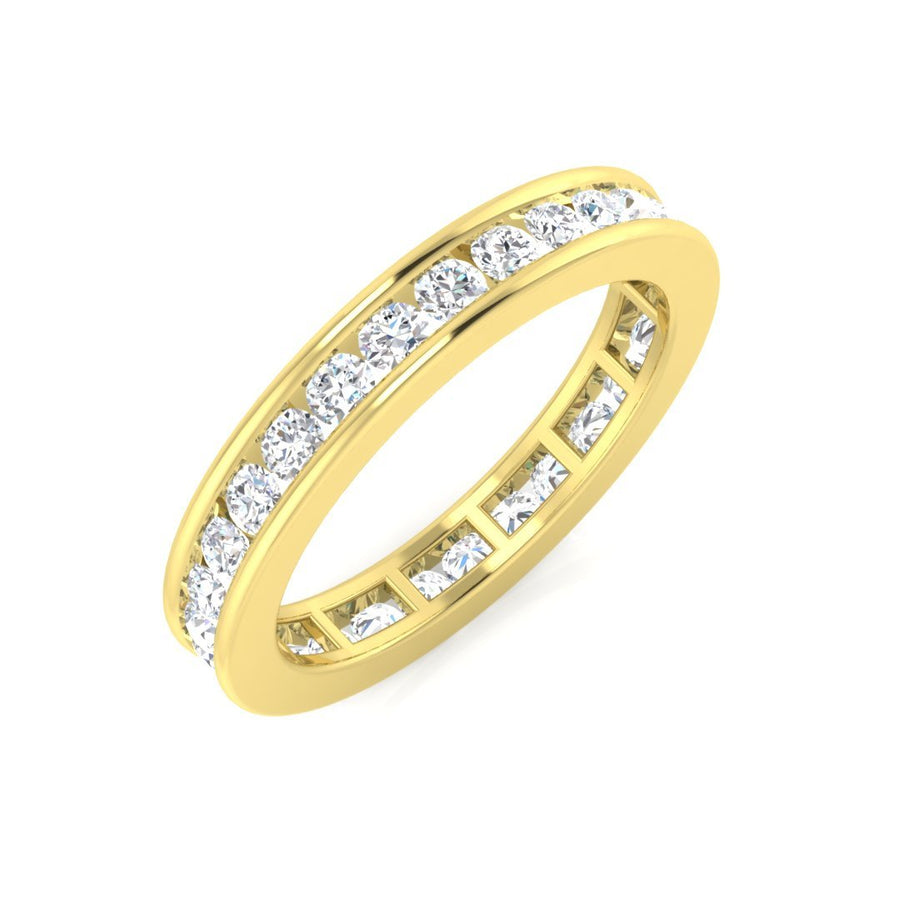 Diamond Eternity Ring 3.2mm 1.00ct F-VS Quality in 18k Yellow Gold - My Jewel World