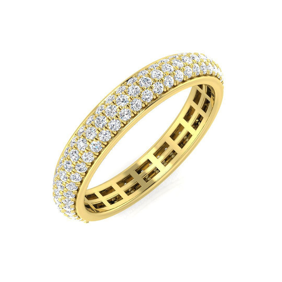 Diamond Eternity Ring 3.5mm 1.00ct F-VS Quality in 18k Yellow Gold - My Jewel World