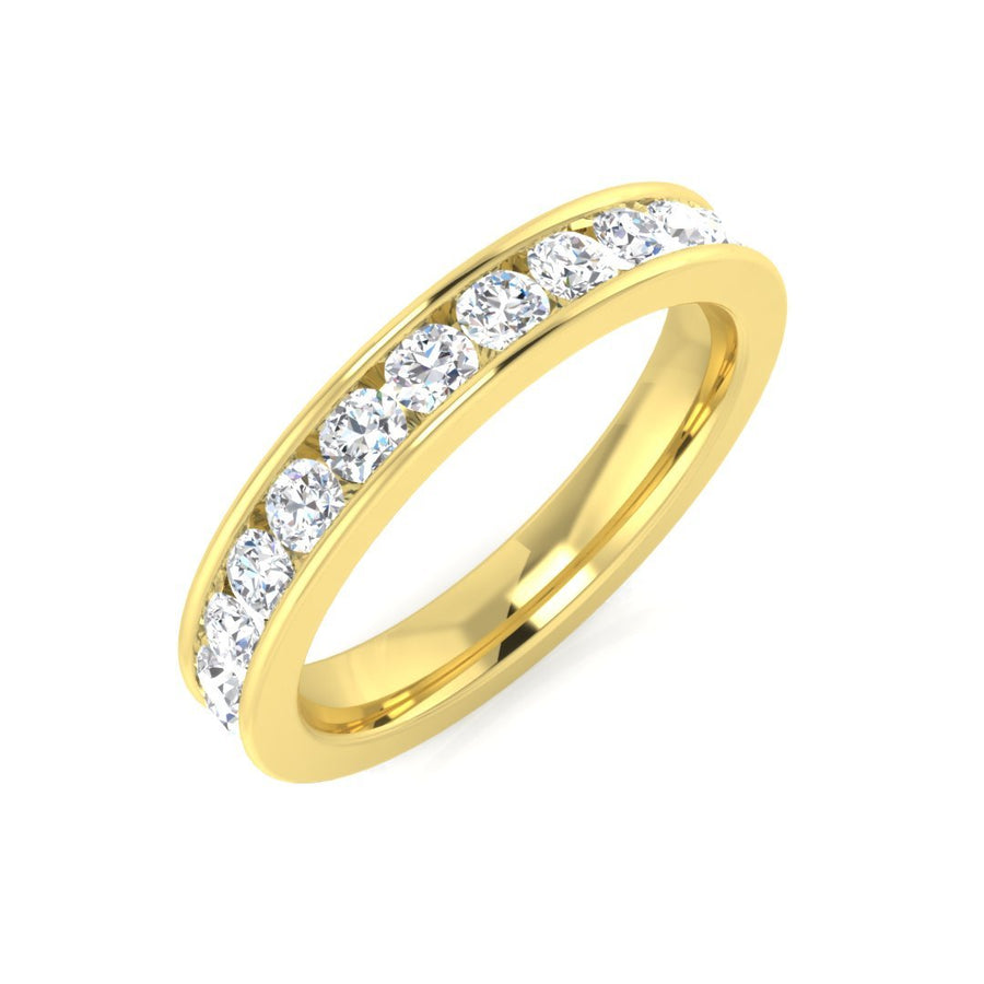 Diamond Eternity Ring 3.5mm 1.50ct F-VS Quality in 18k Yellow Gold - My Jewel World