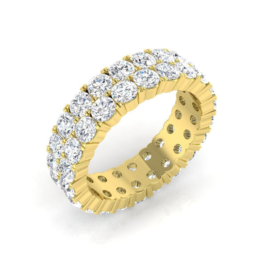 Diamond Eternity Ring 5.4mm 4.00ct F-VS Quality in 18k Yellow Gold - My Jewel World