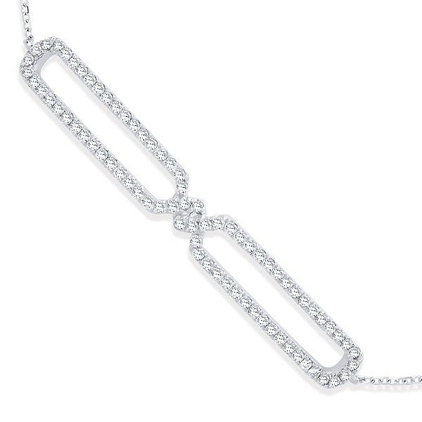 Diamond Fancy Bracelet 7.5 Inch 0.38ct H-SI Quality in 9K White Gold - My Jewel World