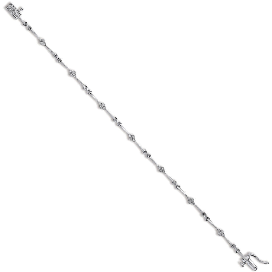 Diamond Fancy Bracelet 7.5 Inch 0.42ct H-SI Quality in 9K White Gold - My Jewel World