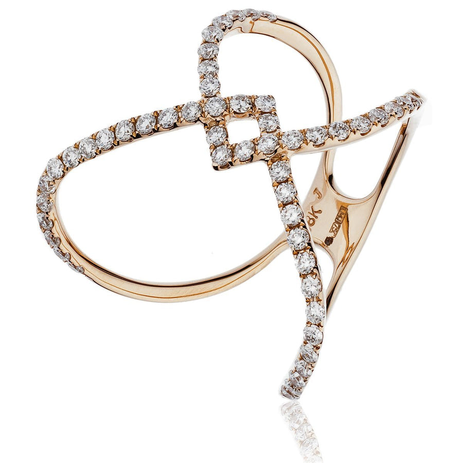 Diamond Fancy Designer Ring 0.50ct F-VS Quality in 18k Rose Gold - My Jewel World
