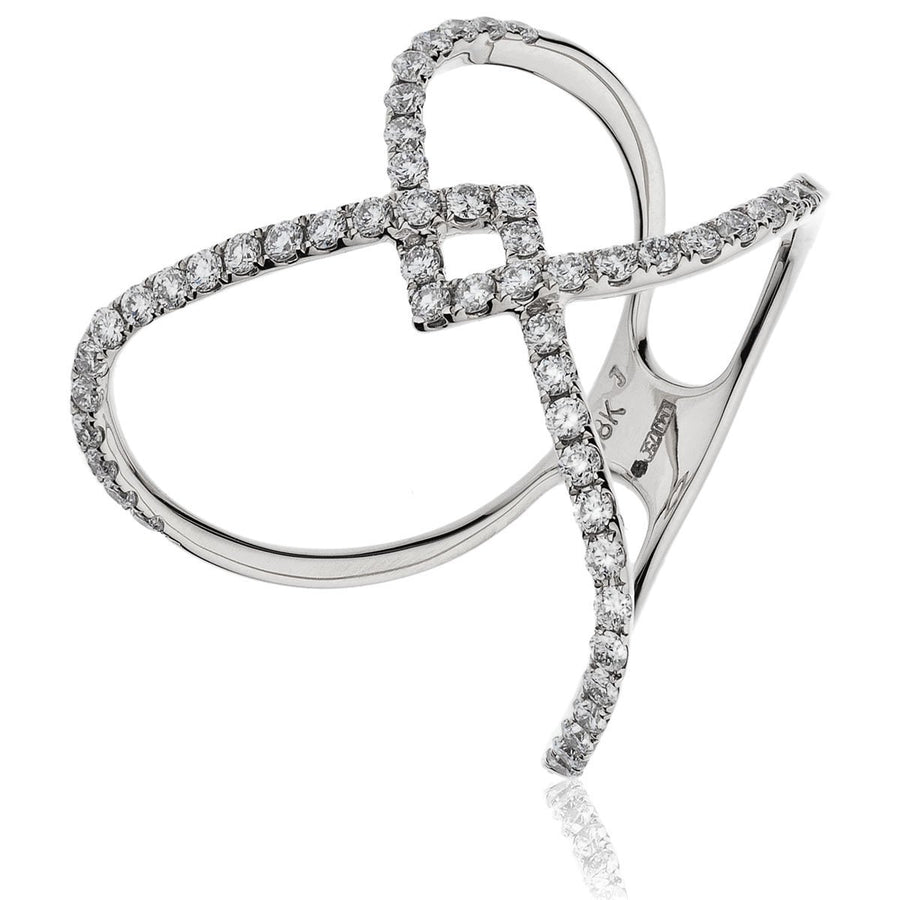 Diamond Fancy Designer Ring 0.50ct F-VS Quality in 18k White Gold - My Jewel World