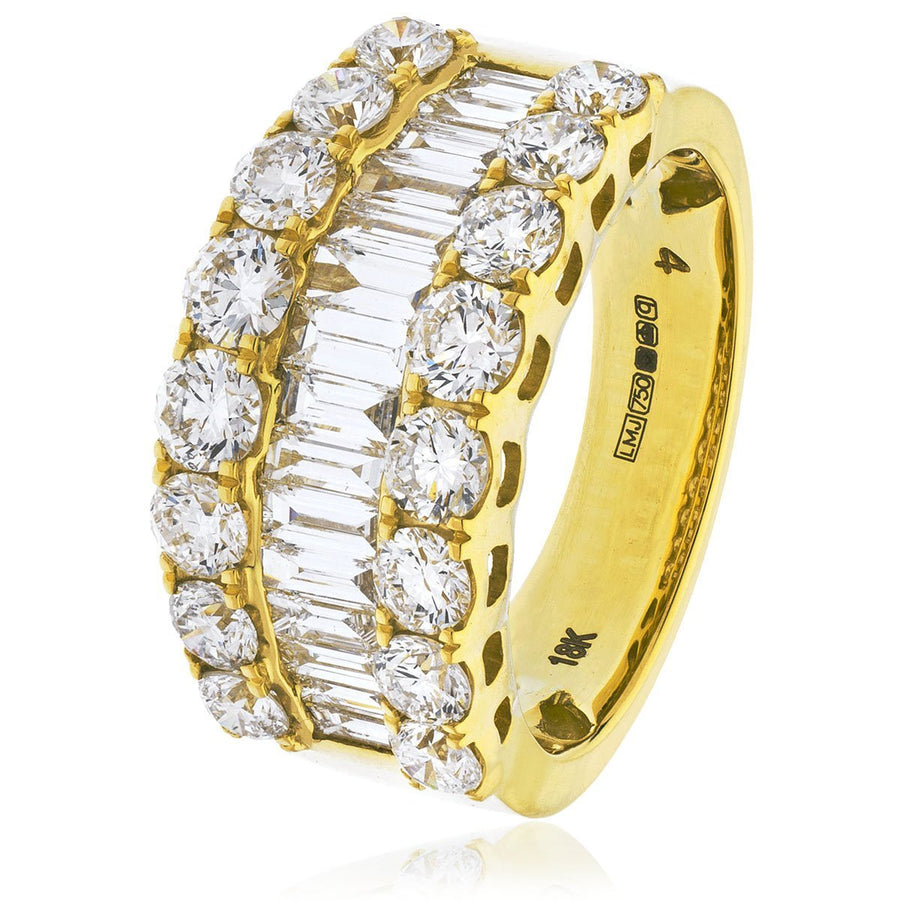 Diamond Fancy Dress Ring 11.0mm 3.00ct F-VS Quality in 18k Yellow Gold - My Jewel World