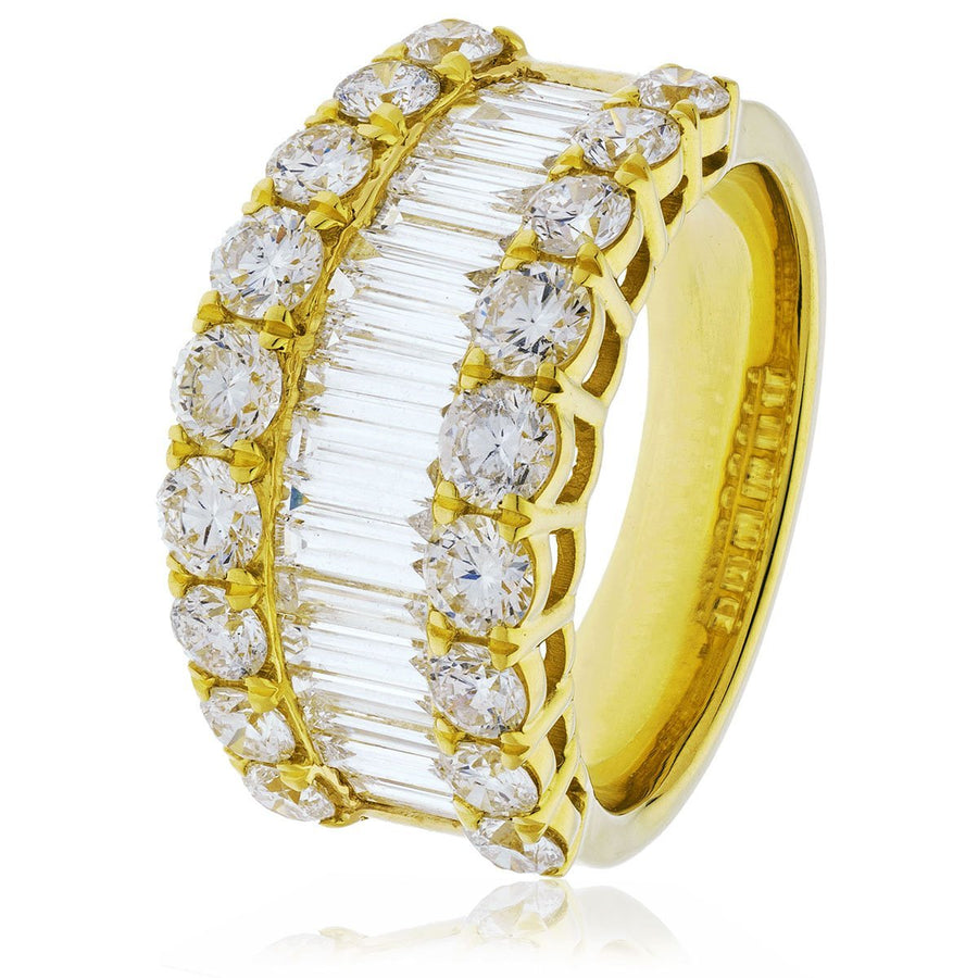 Diamond Fancy Dress Ring 11.5mm 3.00ct F-VS Quality in 18k Yellow Gold - My Jewel World