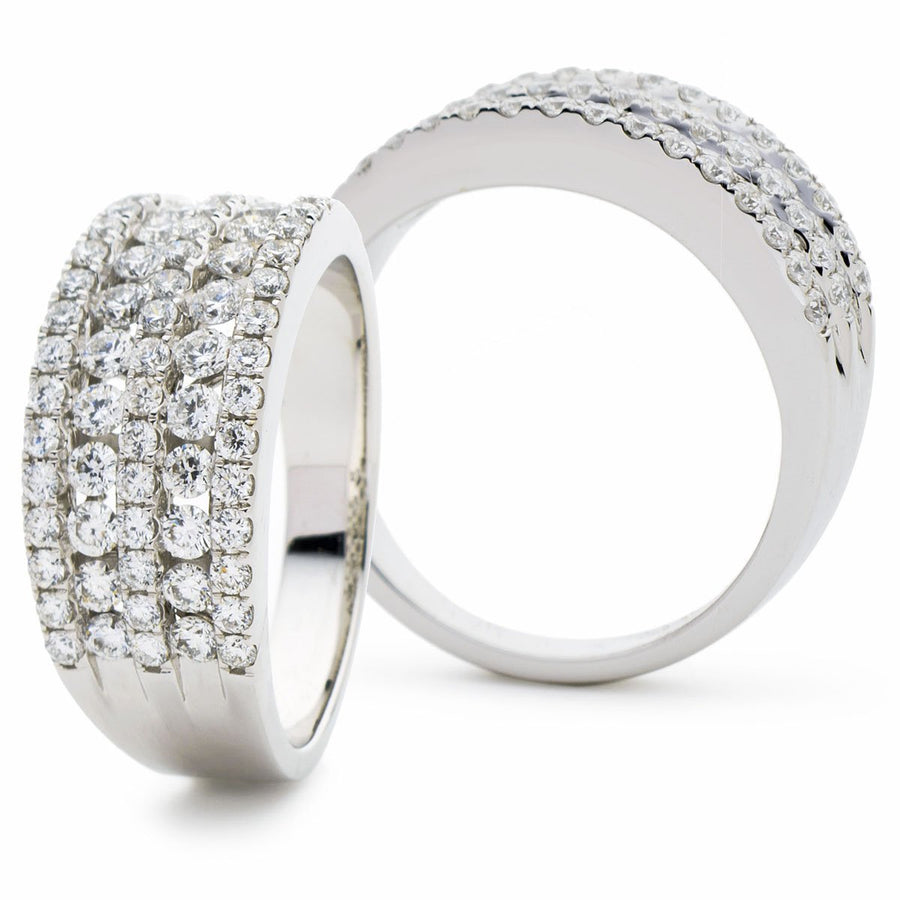 Diamond Fancy Dress Ring 8.8mm 1.15ct F-VS Quality in Platinum - My Jewel World